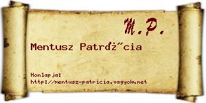Mentusz Patrícia névjegykártya